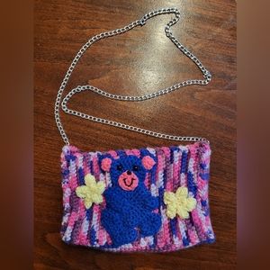 Crochet Dizzy Daisy Teddy Bear Crossbody Bag